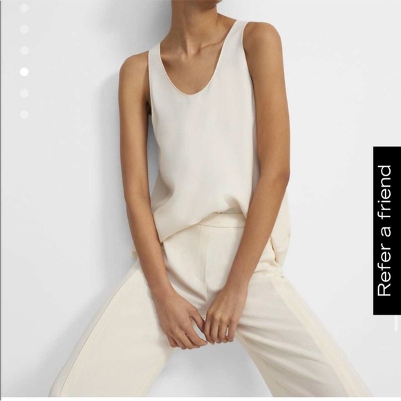 $285 Theory Cream Wide Leg Pants size 2 - Picture 2 of 7